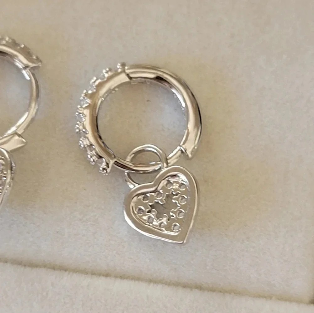 Sterling Silver 925 Rhodium Plated Earrings NEW